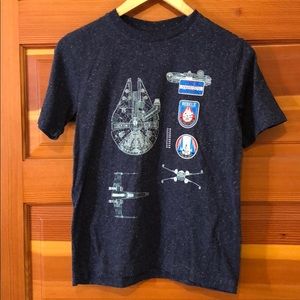New Star Wars official millennium falcon blueprint graphic cotton boxy t-shirt